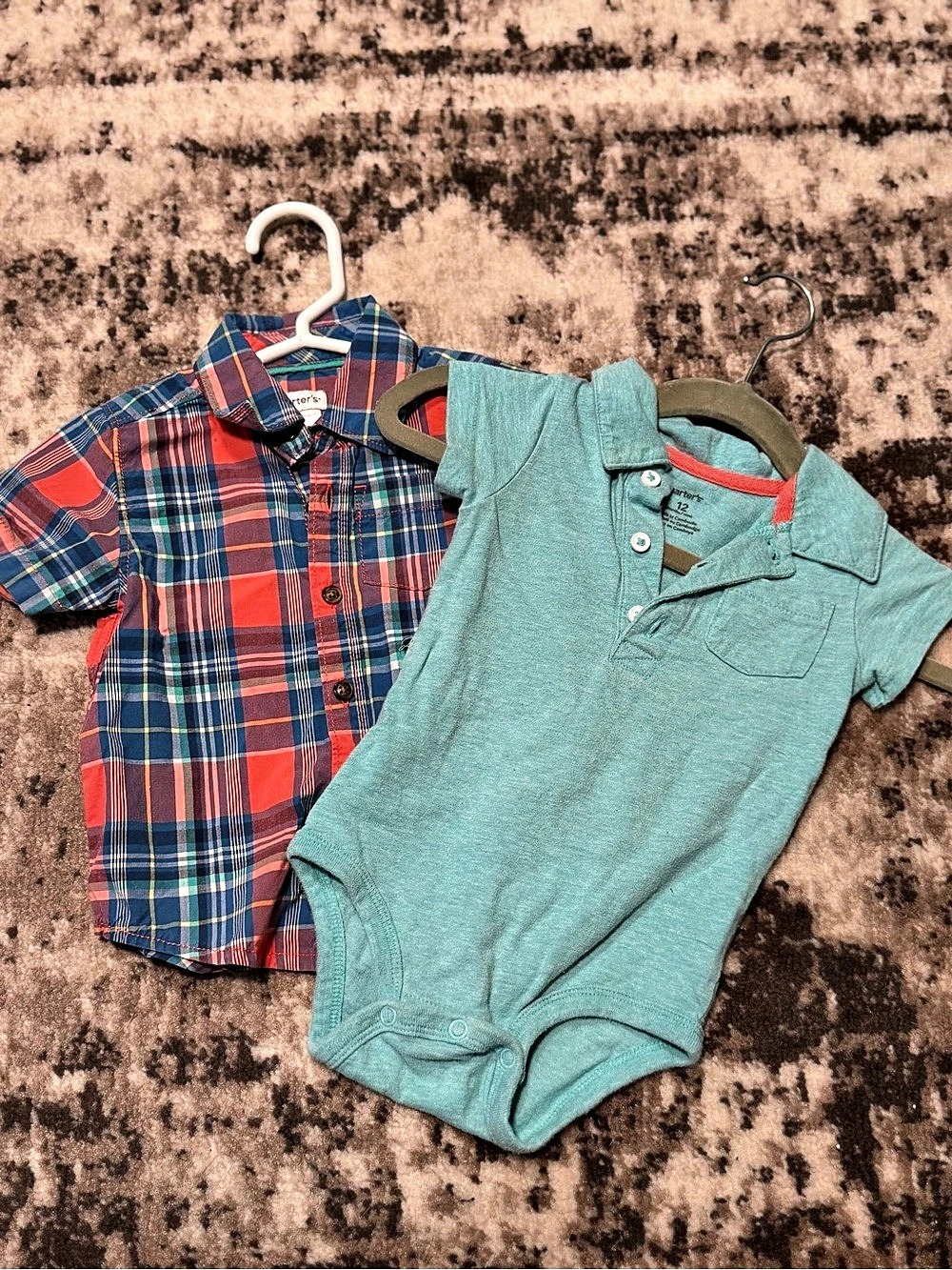 carter's Baby 9M/12M Plaid Matching Set